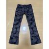 Used Edge Japanese Pattern Botanical Bandana Style Boot Cut Flare
