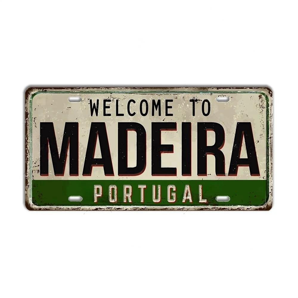 Placa de metal Turquia Portugal Placa de licença Portugal Marco Cidade Estado Placa decorativa Garagem Clube Caverna do homem Bar Pub Decoração de parede