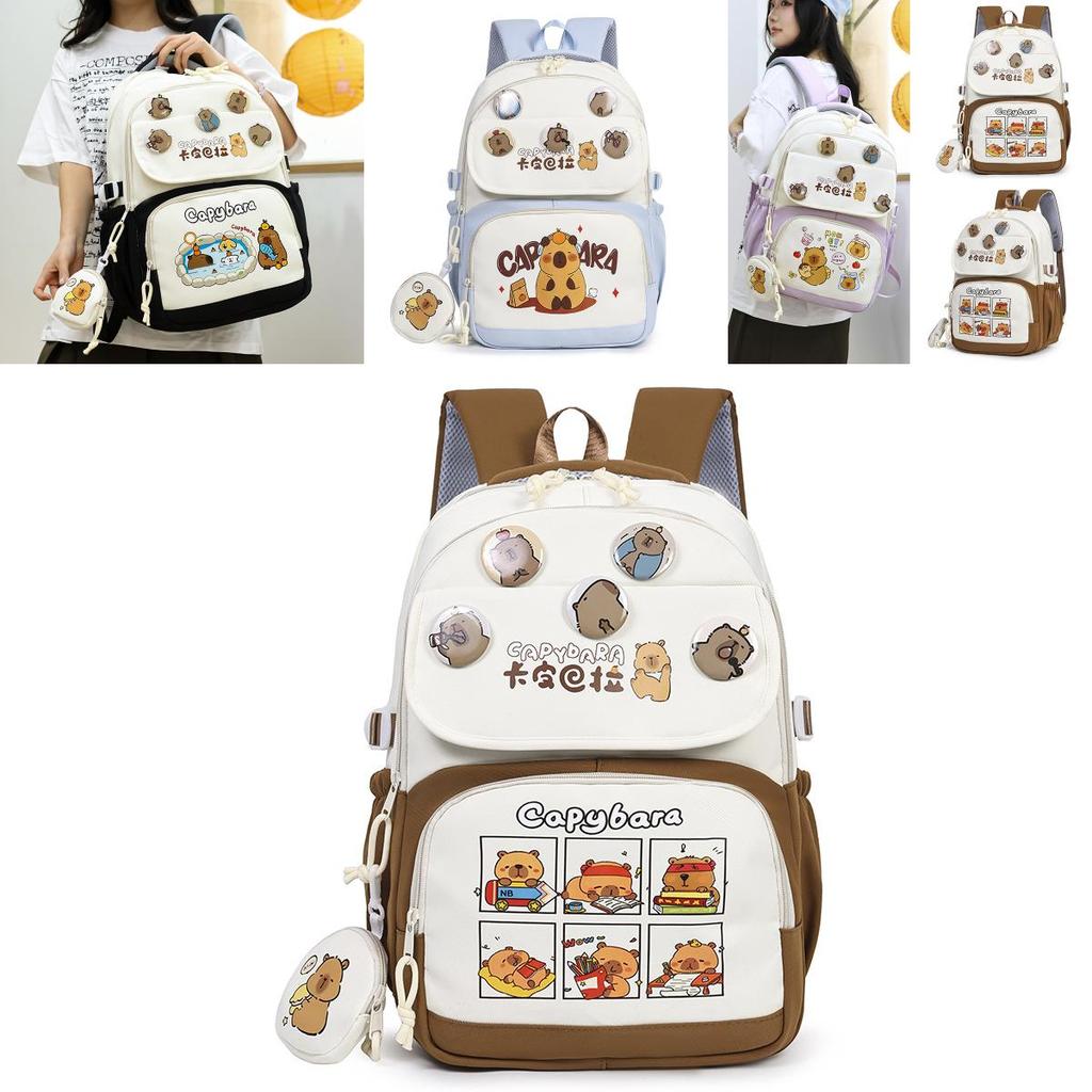 Capybara School Bag For Kids With Large Capacity And Cartoon Design For School Use