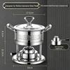 304 Stainless Steel Single-Person Hot Pot with Inflatable Gas Stove for Home, Commercial, and Camping Use