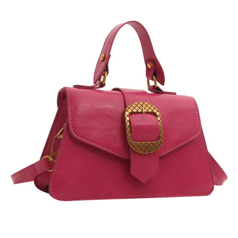 

Нішева модна маленька квадратна сумка жіноча 2024 нова ретро сумка-мессенджер в іноземному стилі, повсякденна проста сумка через плече, жіноча сумка троянди рожеві кольору