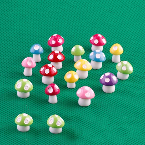 10Pcs/Set Miniature Mushroom Ornament Simulated Mini Mushroom Figurine Colored Mushroom Statue for Potted Plants Micro Landscape