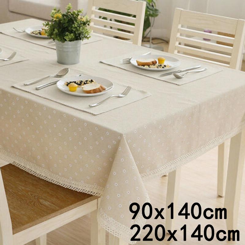 Flower Pattern Tablecloth Linen Cotton Table Cloth /& Lace Dining Table Cover Pro