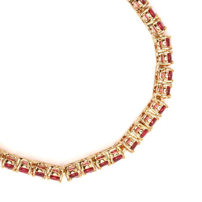 Bracelet - LUXENTER - Uriom - 18 Carat Gold Plated - Red Ruby Zirconia - Woman