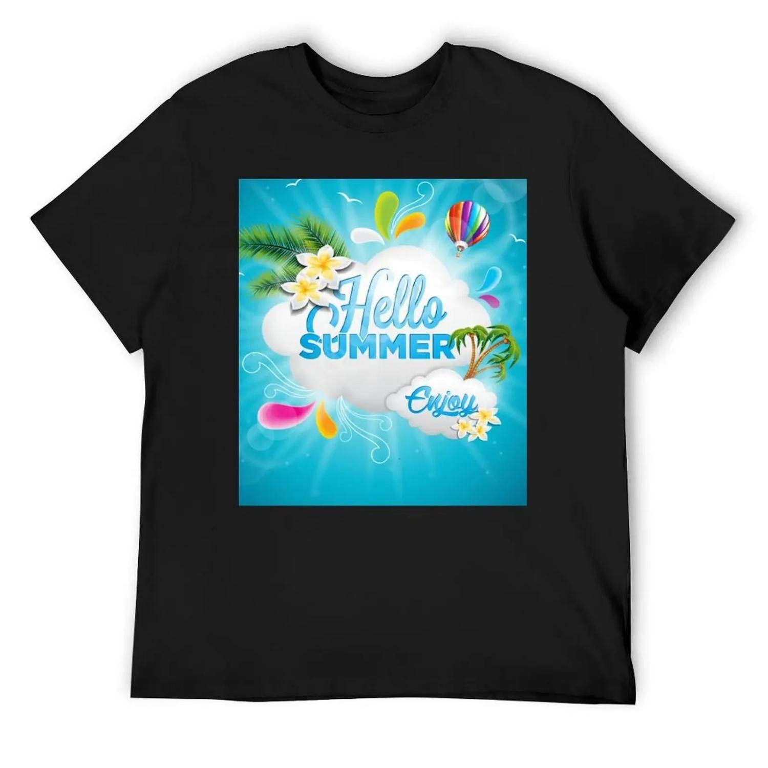 Hello Summer In The Beach Enjoy Your Summer T-Shirt plain tshirts personalised vintage vintage t shirt men S