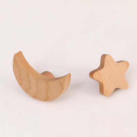 Kids Room Wall Hooks Wooden Hook, Cartoon Decorative Space Saving Hanger, Key Holders for Two Installation Ways Organizer Bedroom And