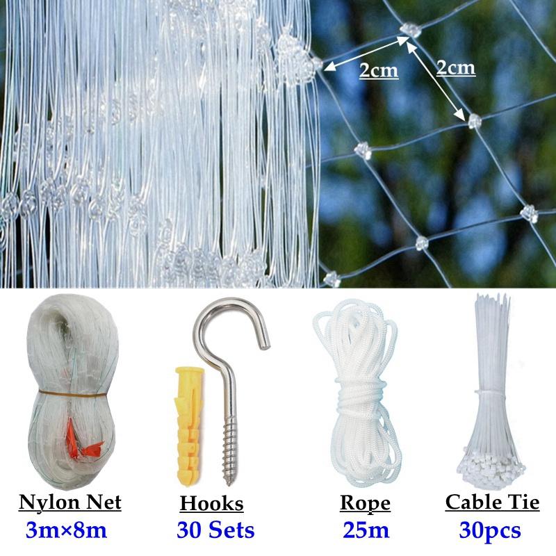 Customizable Mesh 2cmx2cm Transparent Nylon Balcony Screen Cat Protection Netting Terrace Window Pet Fall Protection Net