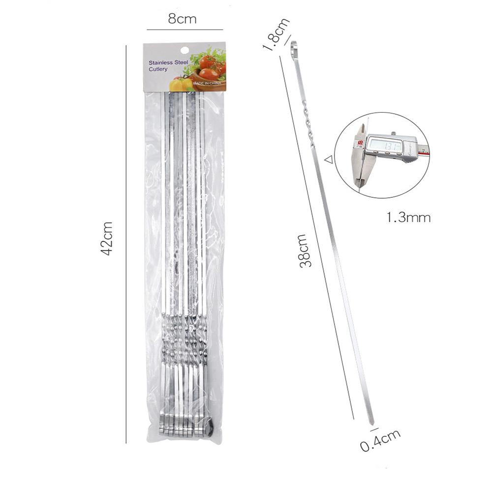 

10 шт. 38 см шампуры из нержавеющей стали плоские шампуры для мяса барбекю на открытом воздухе барбекю шампур вилка для жарки