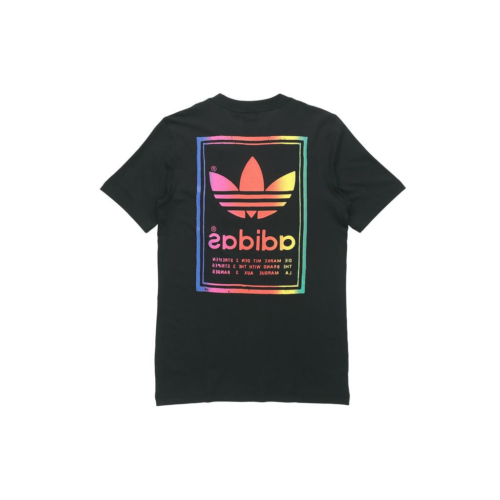 adidas Originals Kleeblatt Vintage T-Shirt mit Farbverlaufslogo Herren Oberteile Schwarz ED6917