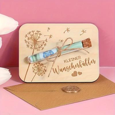 1 Stück Holz Wunsch Hochzeitsgeschenk Umschlag Reagenzglas Handwerk für Hochzeitsfeier Geschenke