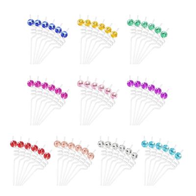 6 Stück/Set Dekorative Strohhalme Plastik Cocktail-Strohhalme Glitzer Spiegel Diskokugeln Trinkdekoration für Disko-Party