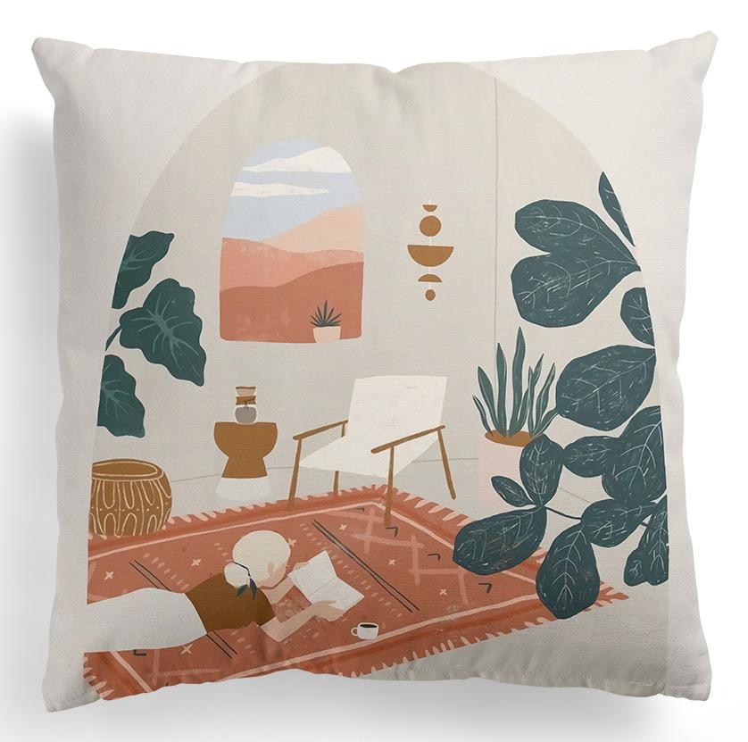 Home Kissenbezug, quadratisch, Bürodekoration, Kissenbezug, abstrakte Malerei, Druckmuster, Dekoration