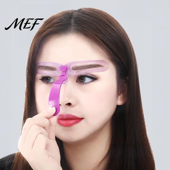 Easy Brow Shaping Tool 1/2 Sets Eyebrow Stencil Kit, 8 Shape Template with Handle & Portable Headband, Reusable Drawing Guide Tools for Women Beginner