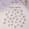 Retro Silver X-Cross Nail Accessories: Japanese Punk Style Decorations, 10 Pieces