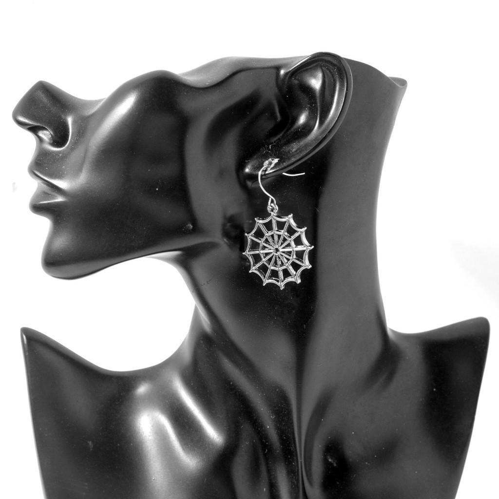 Gold Chic And Silver Spider Web Earrings Alloy Hollow Out Design For Women