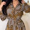 Spring and Autumn new I women's clothing is still Middle Eastern ethnic elegant dress retro printed robe