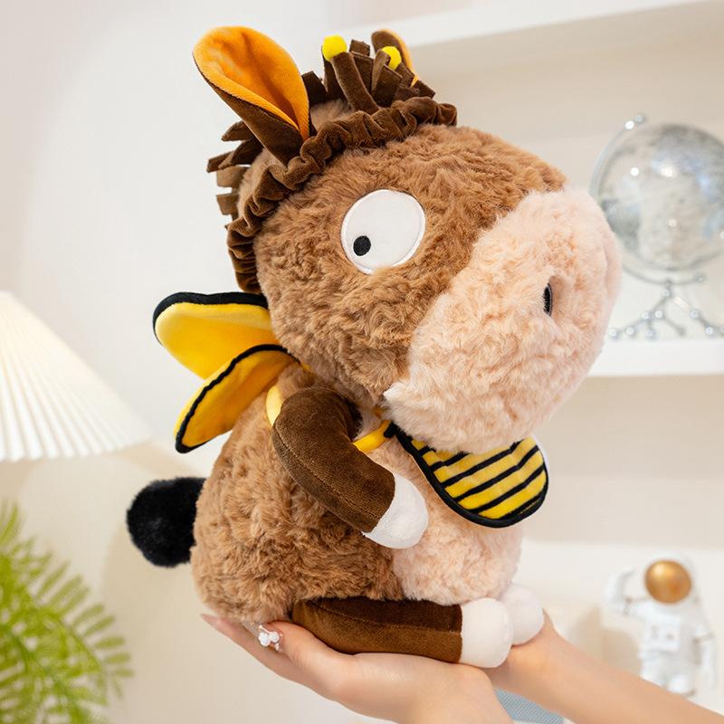 

Creative bee little donkey plush toy cute doll rag doll for children boys and girls birthday gifts 25cm