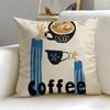 classic art theme Coffee Illustration Cushion Cover Soft  EasyWash Pillow Case  Versatile for Couch Bed Travel and Office