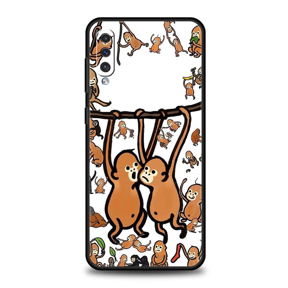 Monkey And Banana Phone Case for Samsung Galaxy A56 A36 A26 A16 A34 A24 A42 A22 A20 A12 A40 A30 A10 5G Soft TPU Cover Shell Bags
