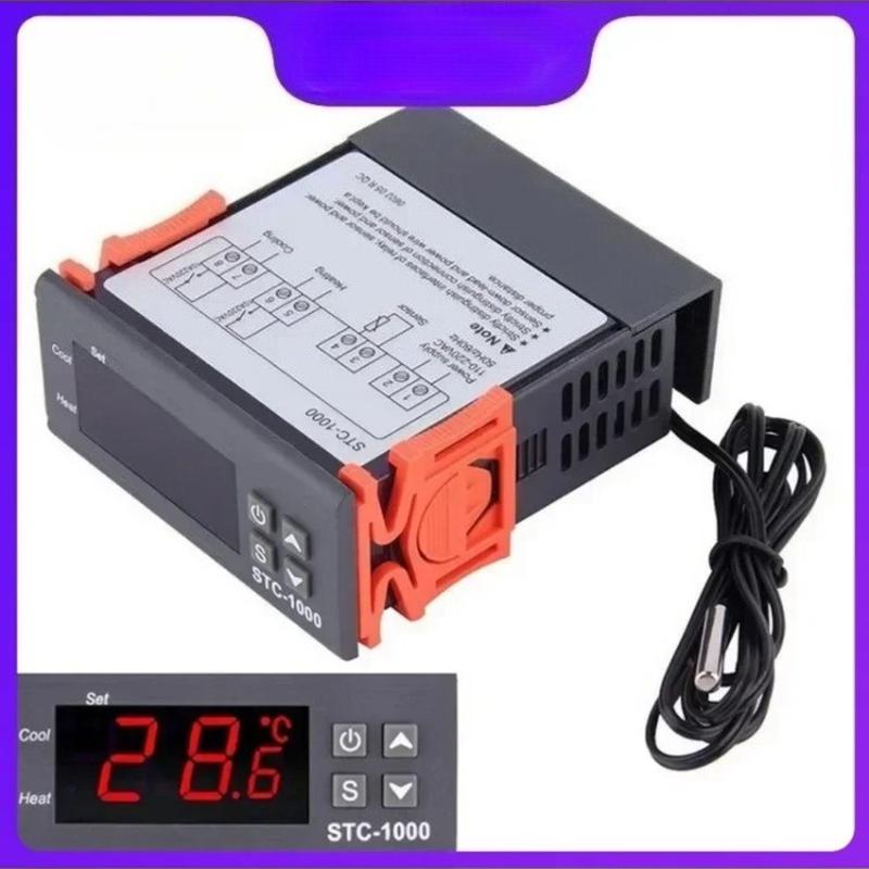 Temperature Controller STC-1000 Digital LED Heating Cooling Centigrade Thermostat 2 Relays Output with NTC Sensor Probe 12v 24v