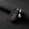 Leather Car Key Cover For Chrysler Pacifica Aspen 300 For Dodge Ram Caravan Journey Challenger For Jeep Commander Grand Cherokee