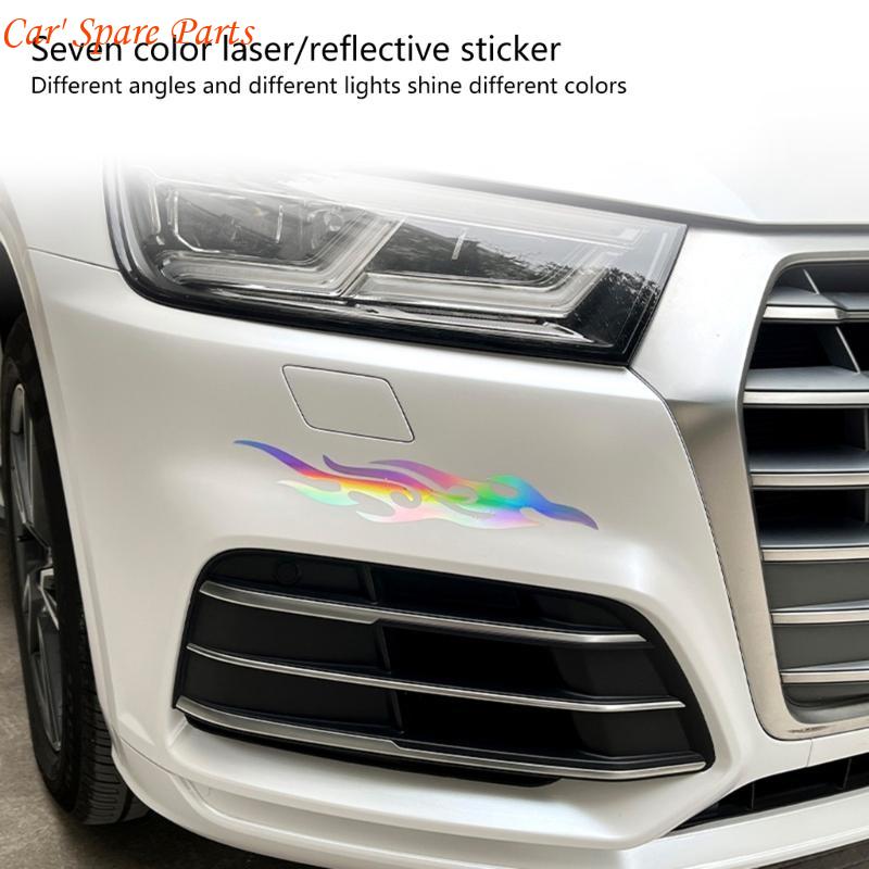 Y4UA Reflective Flame Car Decals Stickers for Scratch Hiding Increased Safety 1 Pair