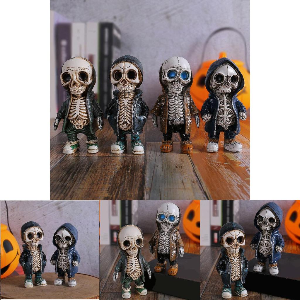Unique Resin Skeleton Figurine In Versatile Colors For Halloween And Christmas Decor