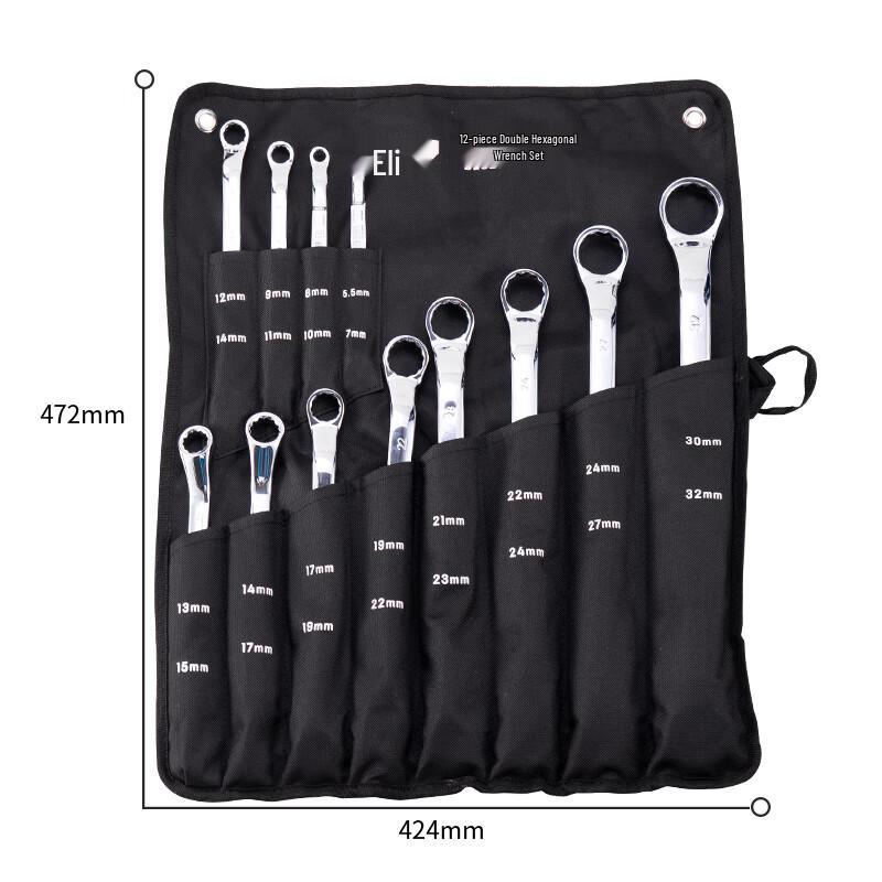 Deli DL0212 12-Piece Double-End Ring Spanner Set