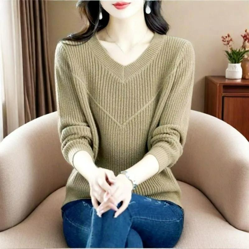 Plus Size Mint Mambo Men's Fat Sweater Chicken Heart Collar V-neck Loose Pullover All-match Western Style