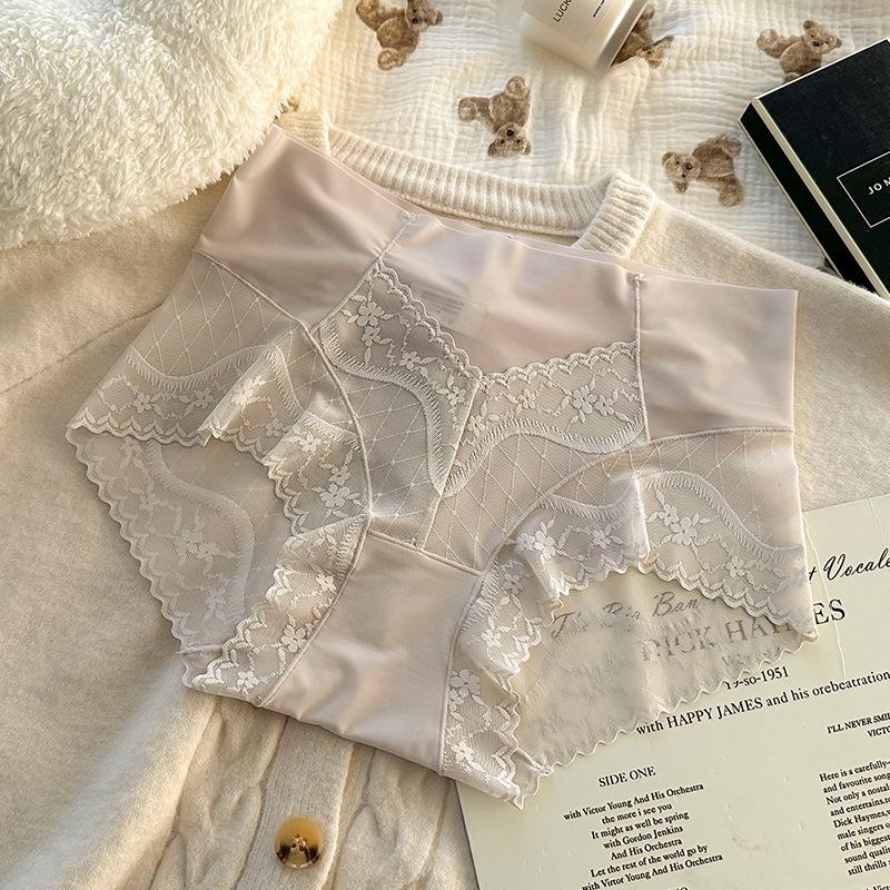 Big Size Lady Sexy Lace Edge Lift Hip Breathable High Waist Pure Desire Wind Underwear