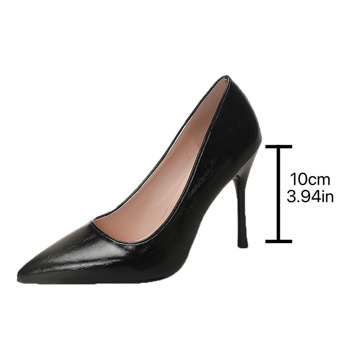 

Модная сексуальная обувь на высоком каблуке для женщин, туфли-лодочки на шпильке 10 см с острым носком, весенне-осенняя женская элегантная однотонная обувь слипон для банкета и вечеринки 35 чёрный