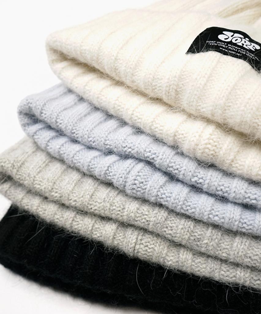 YORF 22 Aw Angora Wool Short Beanie White