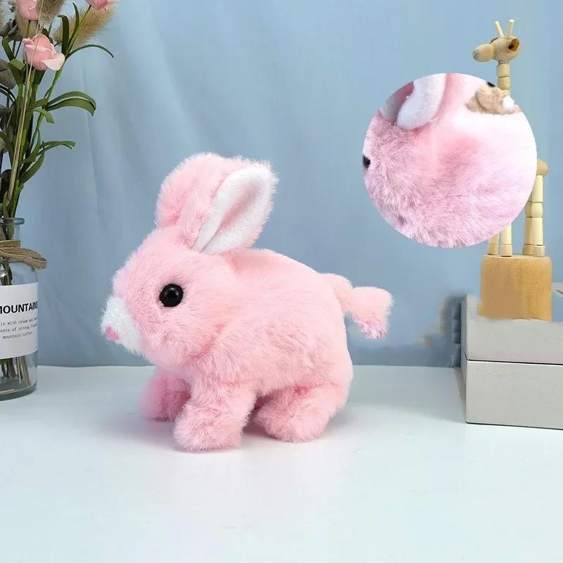 Plush Electronic Bunny Robot Toy Electric Rabbit Walking Jumping Shake Ears Children Birthday Christmas Gift Play Toy For Kids