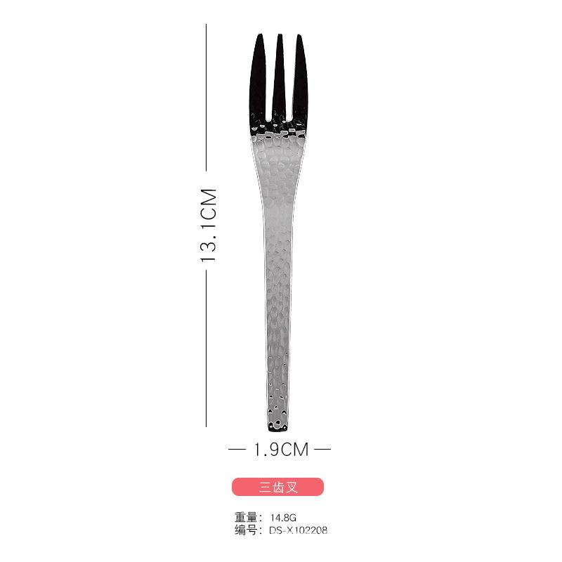 Hammer 304 stainless steel dessert spoon golden fruit fork Japanese ins hammer coffee spoon ice cream spoon cake fork