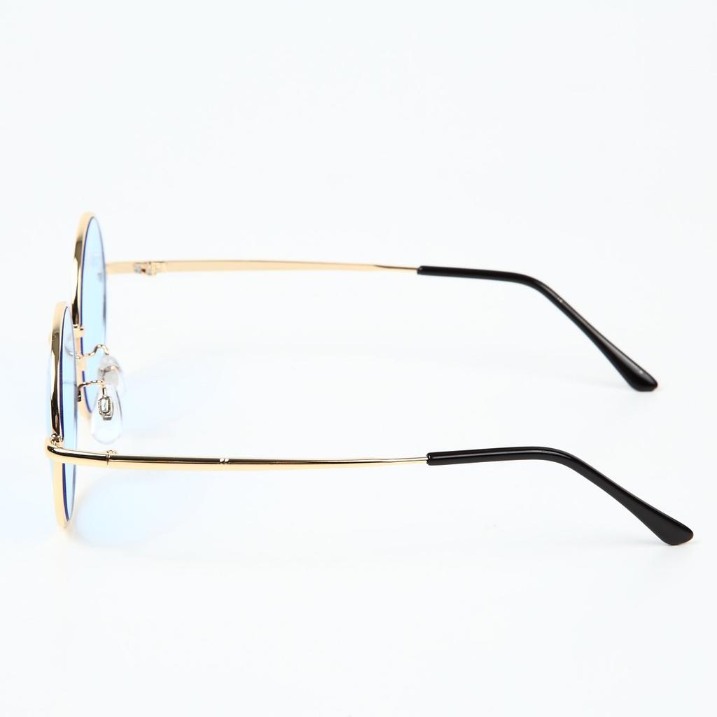 What Say Circle Gold Frame Sunglasses with Colored 14 Trendy UV400 for Men and Includes Soft and Hard Cases Lenses, Colors, Protection, Women, (Light