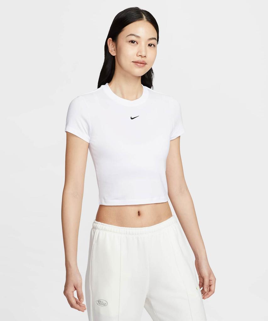 NIKE Sportswear Chill Knit Crop T-Shirt W - White:Black / Hf9539-101