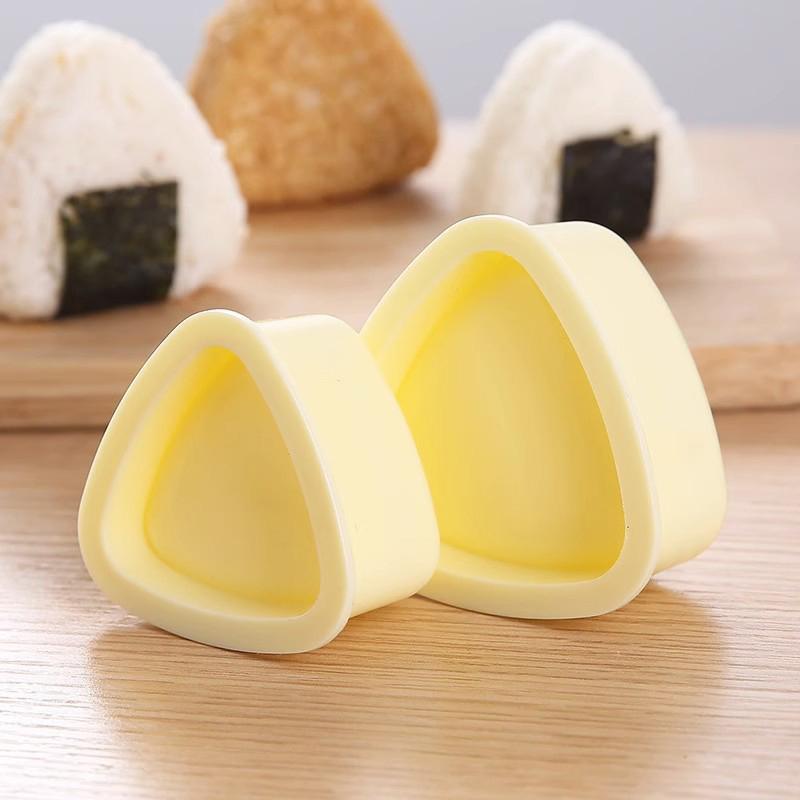 2Pcs Diy Yellow Sushi Mold Onigiri Rice Ball Food Press Triangular Sushi Maker Mold Japanese Home Kitchen Bento Accessories Tool