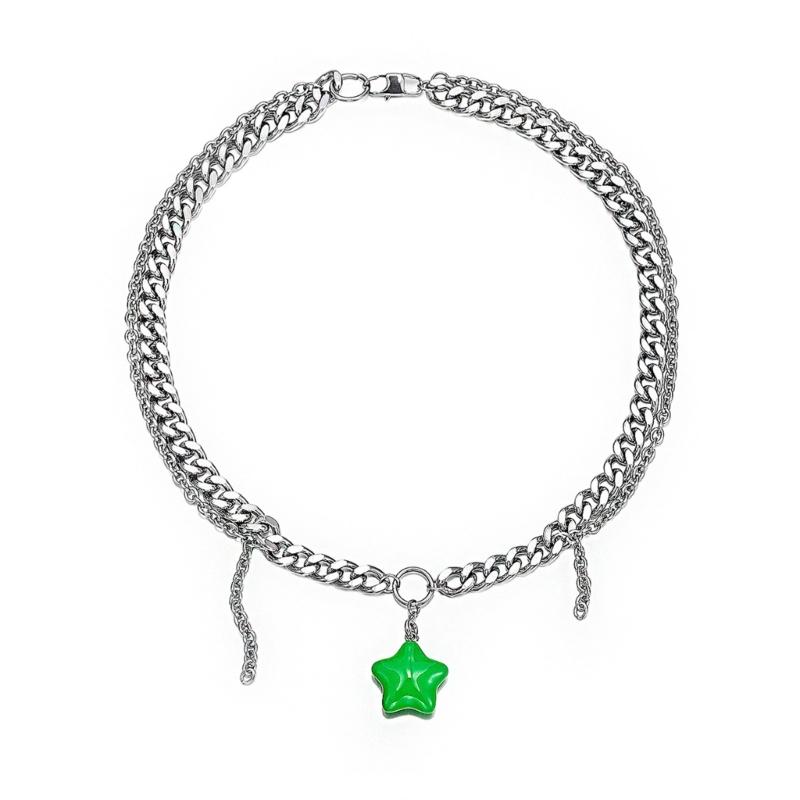 

Y2K Detachable Star Pendant Necklaces Star Necklace Pendant Choker Fashion Accessories Star Neck Jewelry Copper Material синій