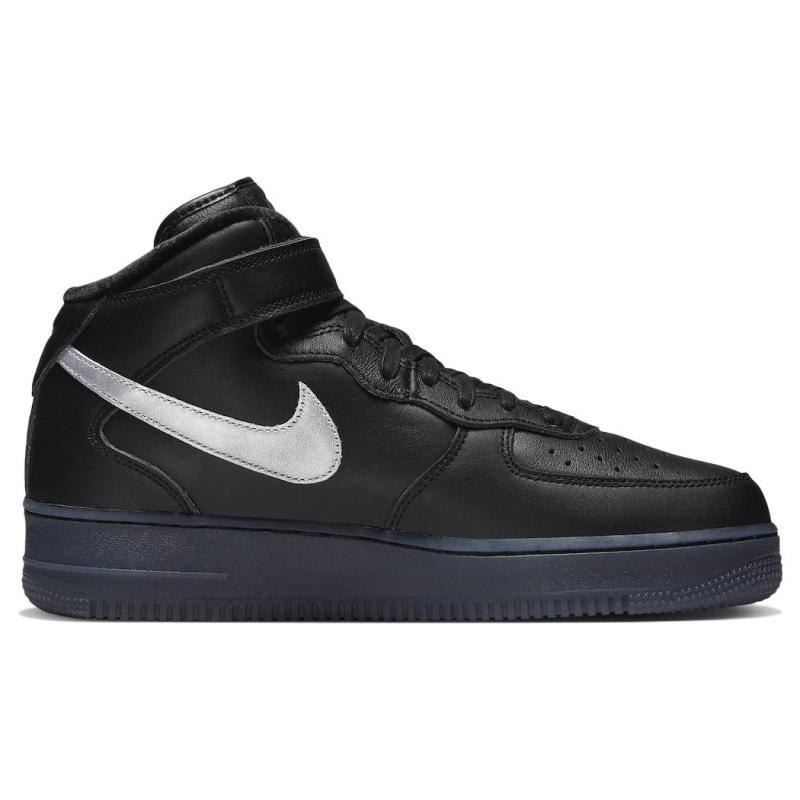 Nike Buty sportowe Air Force 1 Mid Premium 'Black Metallic Silver' DX3061-001