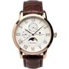 Salvatore Marra Men S Moon phaSe Multi Calendar 5atm buSineSS Watch Pink Gold Sm
