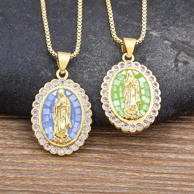 Women Catholic Virgin Mary Pendant Necklace Girls Jewelry Gift