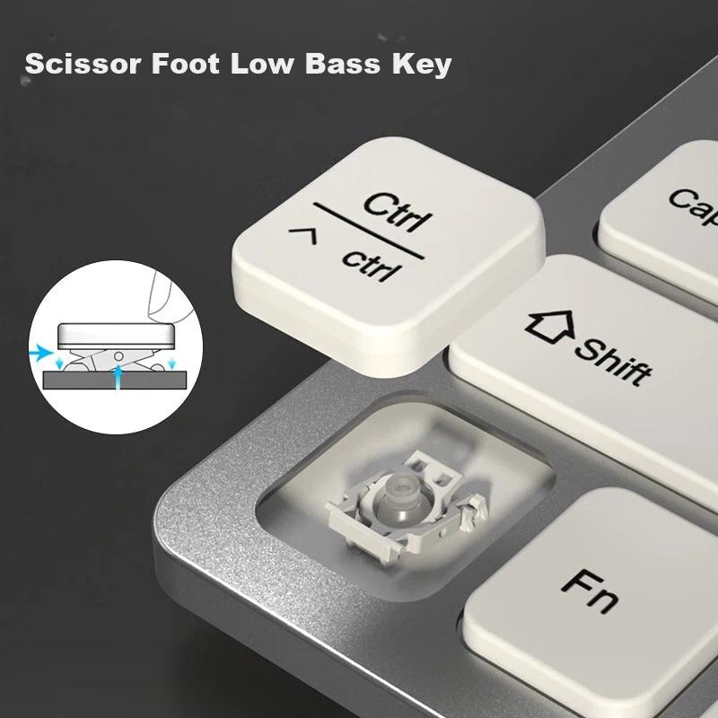 Ultra-Thin Portable Silent Dual-Mode Keyboard, Wireless Bluetooth External Office Keyboard, White