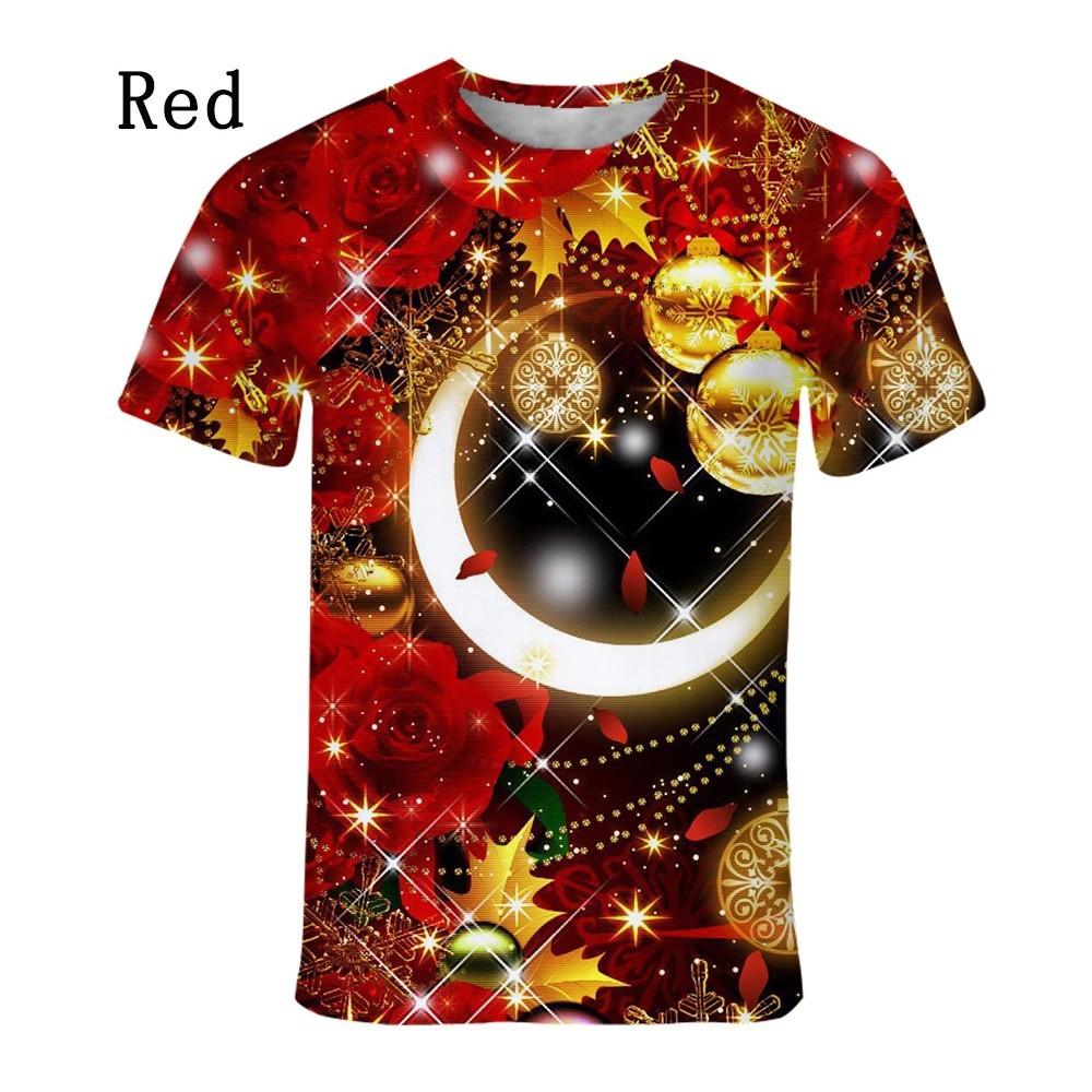 Christmas Snowflake 3D Printed Popular Pattern T-shirt Men's and Women's Short Sleeve Printed Christmas Shirt Top