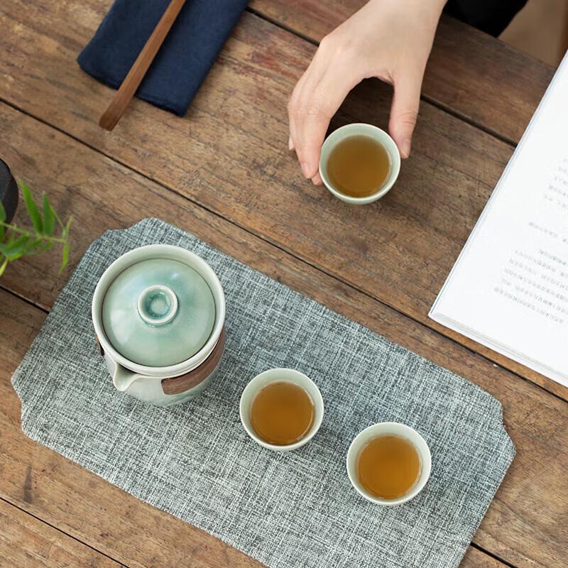 Nanshan Pine Green Glaze Portable Travel Tea Set