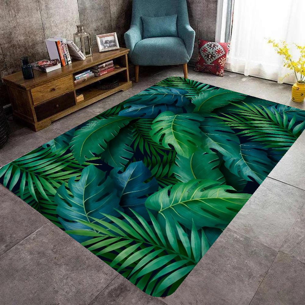 Tropisches Palmenblatt Kaktus Eingangstürmatte Rutschfest Wasserabsorbierend Langer Streifen Kissen Schlafzimmermatte Toilettenteppich