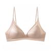 Women's French Triangle Cup Wireless Push Up Seamless Bra for Small Bust Thin Style Soft Support with Thin Shoulder Straps