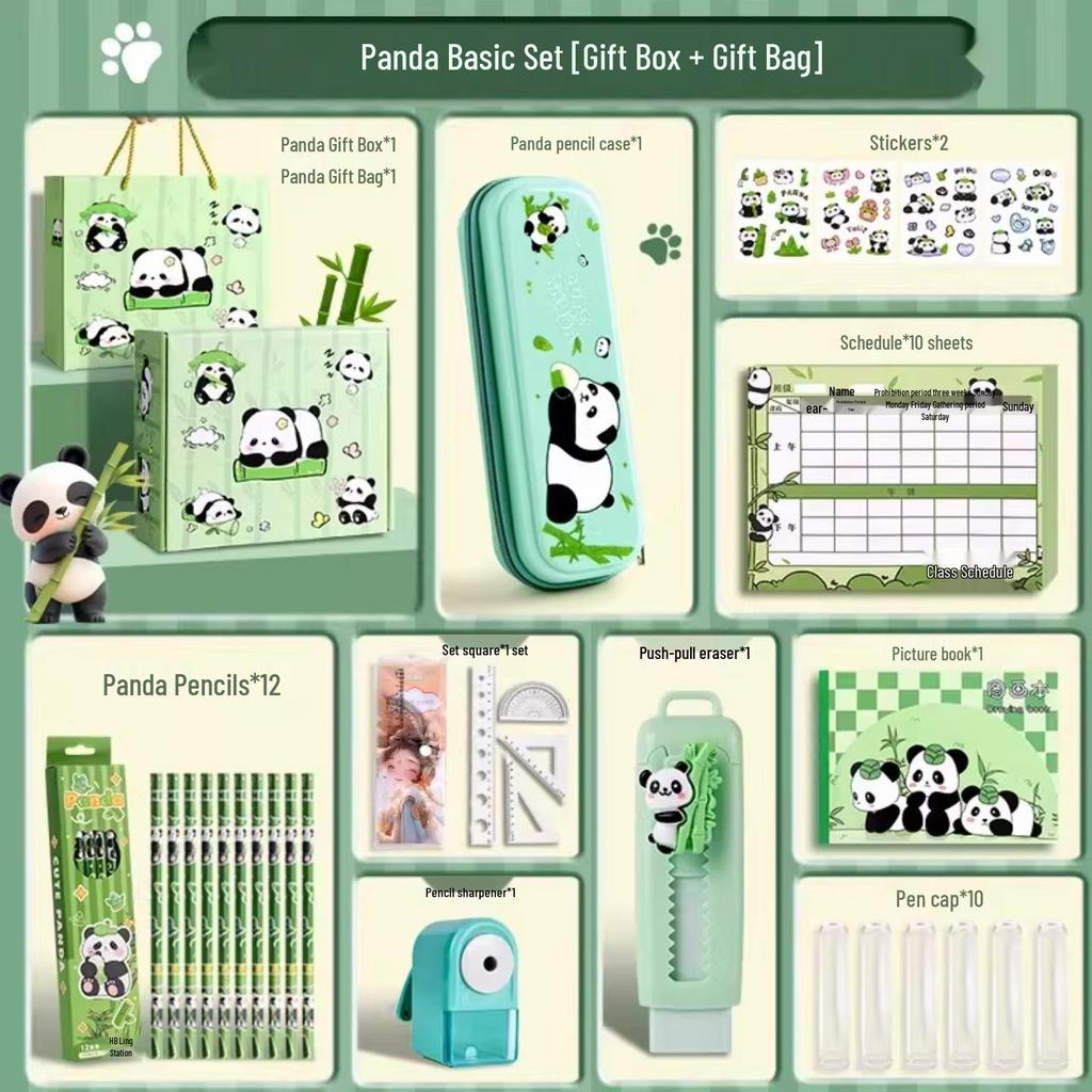 Panda Stationery Set: Creative Birthday Gift for Primary School Boys