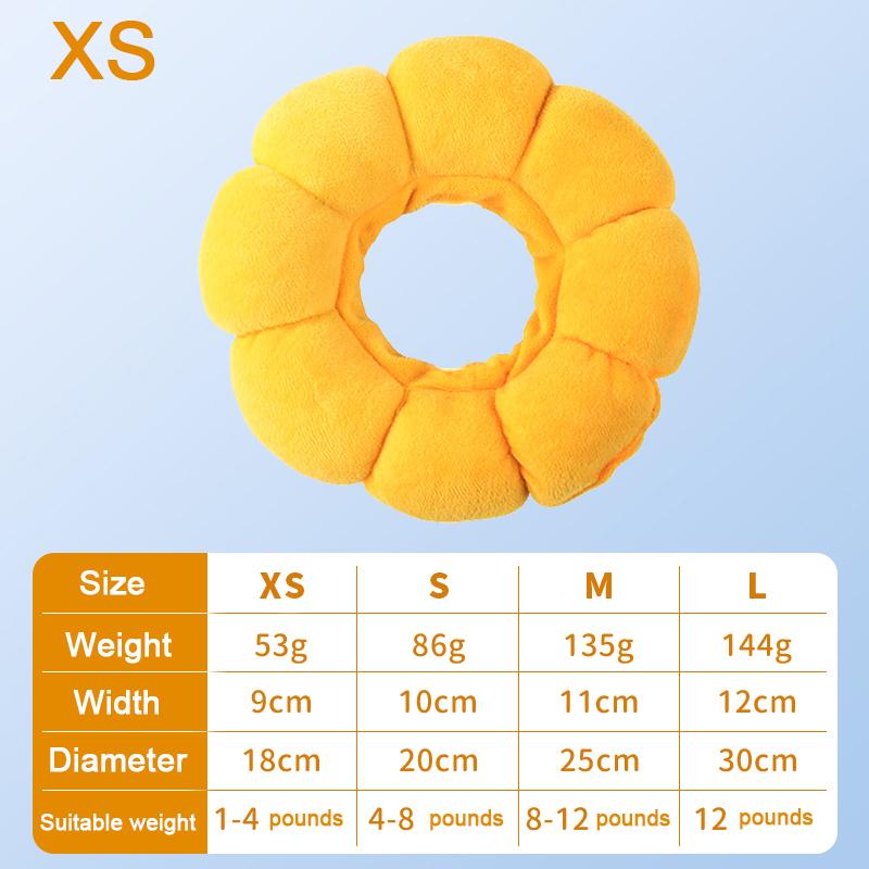 

Sunflower Pet Collar Adjustable Anti-Bite Surgery Anti-Lick Wound Healing Cat Protection Collars Soft Plush Elizabethan Collar