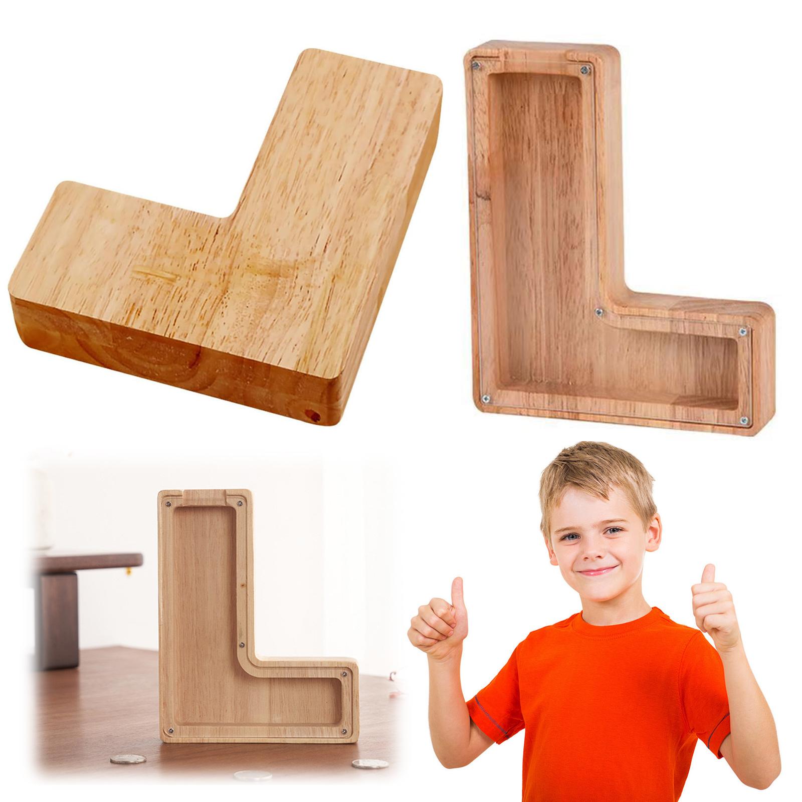 

Wooden Larger Letter Piggy Bank Creative L-Shaped Alphabet Money Banks Bills and Coins Bank Money Box for Birthday and Festival China Mainland