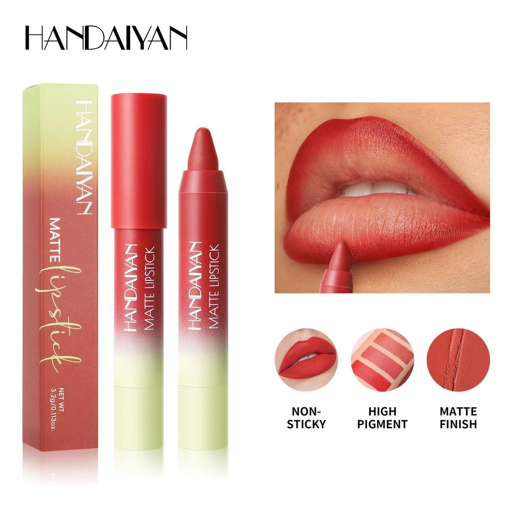 Nude Series Velvet Matte Lipstick Pencil Waterproof Long Lasting Red Lip Stick Non-Stick Cup Makeup Lip Tint Pen Cosmetic Makeup